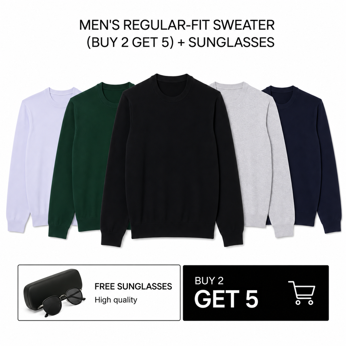LCT MEN'S REGULAR-FIT SWEATER (BUY 2 GET 5) + SUNGLASSES